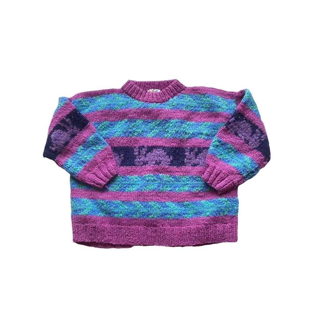 Vintage 90s Pastel Bunny Grandma Sweater